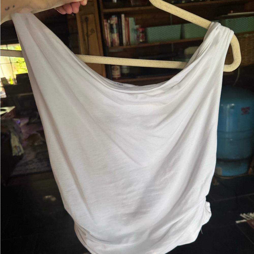 Abercrombie & Fitch white asymmetrical top